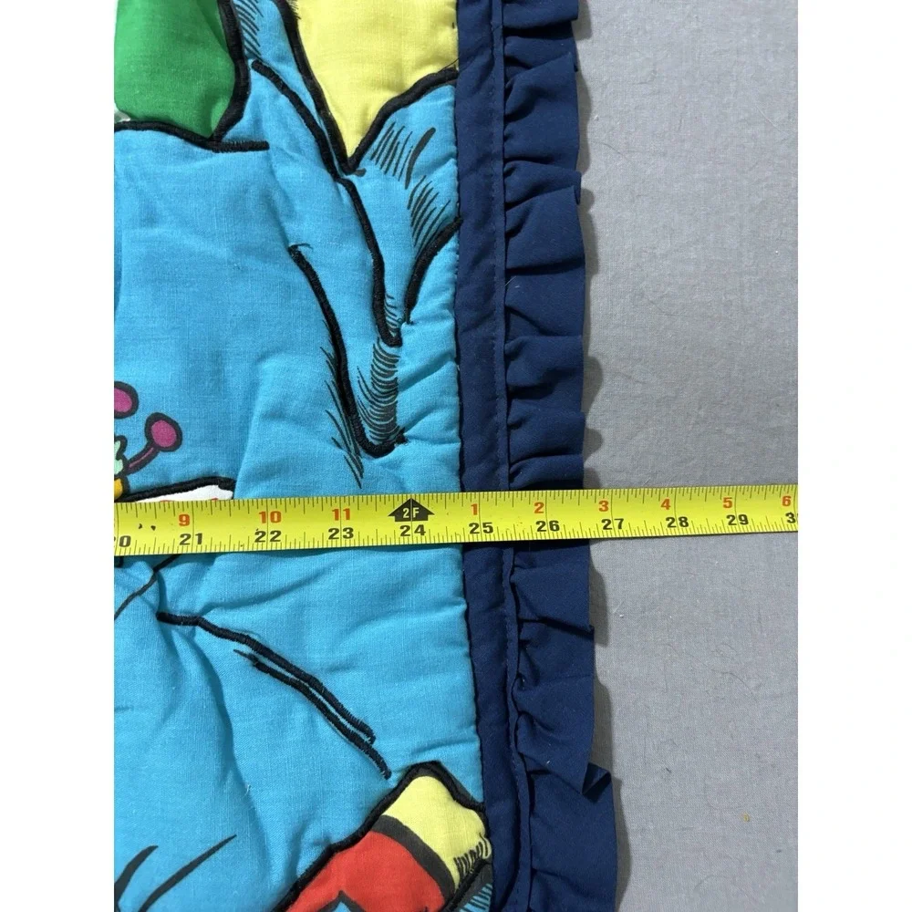 Vintage Barney‎ Barney's Bedtime Stories Quilt Crib Baby Blanket Plush 26x41
